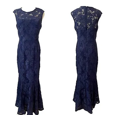 Marina Navy Blue Lace Dress Full Length Mermaid • $29.99