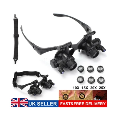 £5.88 • Buy 25X Magnifier Magnifying Eye Glass Loupe Jeweler Watch Repair Kit With LED Light