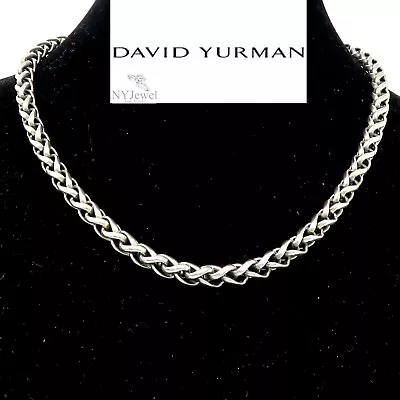 NYJEWEL David Yurman 14k Gold Sterling Silver 6mm Wide Wheat Chain Necklace 16  • $695