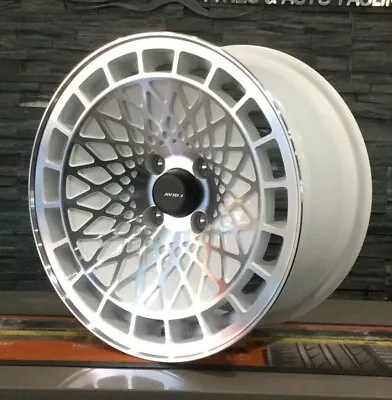 $799 • Buy Avid Racing Av17 15  White Alloy Wheels Wide Body Stance Jap E30 Bmw