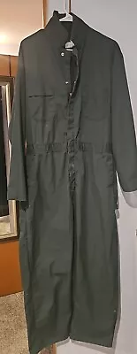 Vintage 44R Sears Roebuck Forest Green Coveralls Mechanic Jumpsuit.  Made In USA • $49.99
