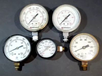 $49.99 • Buy Lot Of Vintage Gauges Pressure, All Sizes Matheson, USG, Weiss And Rigid