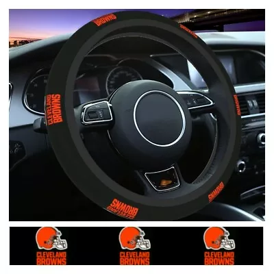 Cleveland Brown Auto Truck Steering Wheel Cover With Elastic Universal 15 Inch • $19.99