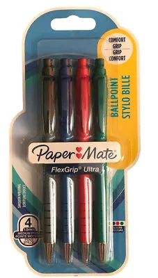 PaperMate FlexGrip Pens Assorted Pack Of 4 Paper Mate Back To School • £5.99