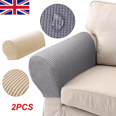 2pcs Removable Arm Stretch Sofa Couch Chair Protector Armchair Covers Armrest • £5.69