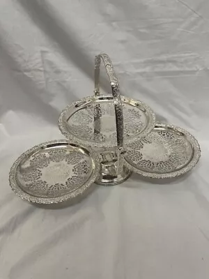 QUEEN ANNE Silver Plated Cake Stand - CG R38 • £15