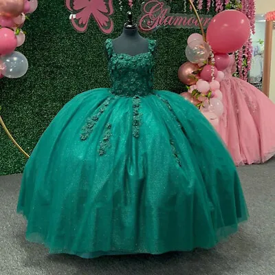 $152.51 • Buy Emerald Green Quinceanera Dresses Sweetheart Beaded Lace Girls Pageant Ball Gown
