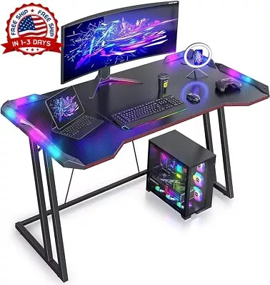 Escritorio Mesa Gamer Gaming Desk Gamer Desk Con Porta Vasos Y Soporte Altavoz • $239.99