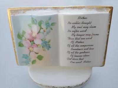 Vintage Marston California Pottery Book  Vase  Mother  Inscription Pink Flowers • $12.88