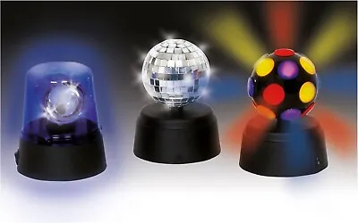 3 Mini Party Light Kids Disco Set Mirror Ball Disco Fuzz Lights Birthday Xmas • £12.99