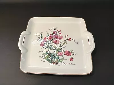 Villeroy & Boch Botanica Square Plate/Cake Platter Lathyrus Tuberosus 8  X 8  • $49.99