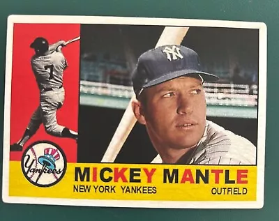 ACEO 1960 MICKEY MANTLE New York Yankees #7 AGED Baseball Card • $4.99