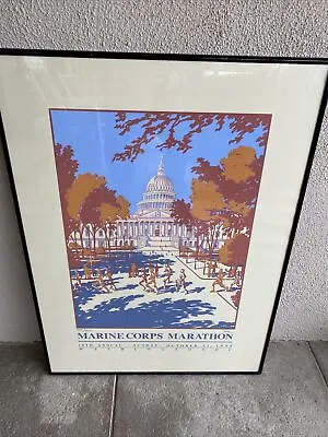 Vintage 1994 Marine Corps Marathon Poster Numbered And Signed 19th Annual Framed • $249.99