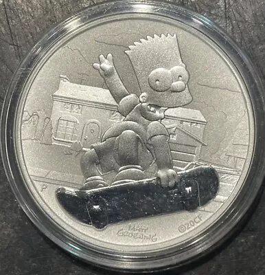 2020 Tuvalu Bart Simpson 1oz .9999 Silver Bullion Coin ~ LOW MINTAGE • £25