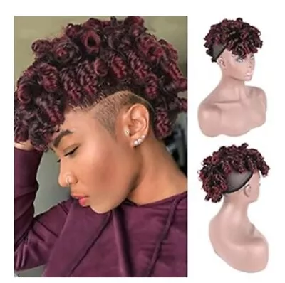 Oseti Afro Curly Mohawk Hair Extensions For Black Women Short Mohawk Ponytail Wi • $21.50