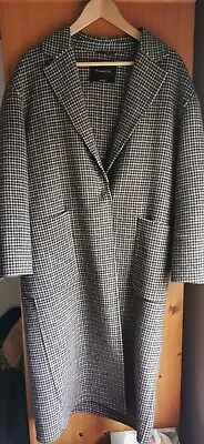 Massimo Dutti Oversized Coat Checkered Wool With Polyester Small • £50