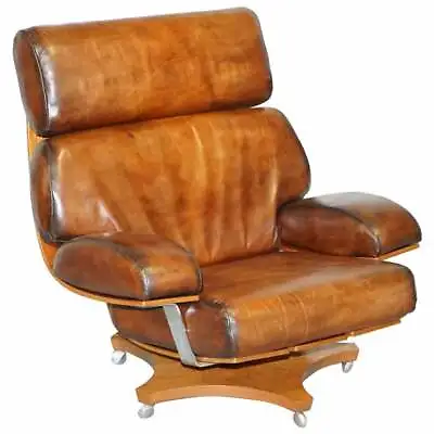 One Of A Kind Fully Restored Hand Dyed Brown Leather G Plan Housemaster Armchair • £3750