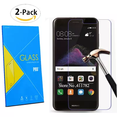 For Huawei P8 Lite 2017 - LCD 2-Pack Tempered Glasses Screen Protector FILM 2.5D • £3.79