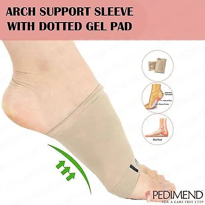 PEDIMEND™ Arch Support Sleeves Self-adhesive Non Slip Gel Arch Support Pads - UK • £7.99