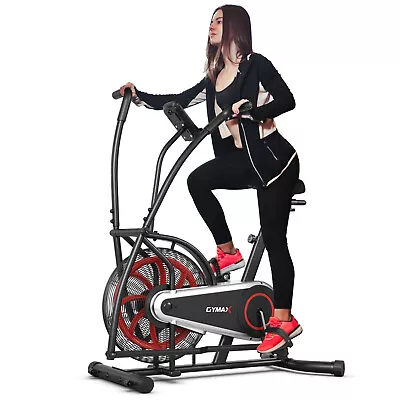 Upright Air Bike Fan Exercise Bike W/Display Adjustable Seat Home Cardio Workout • $242.54