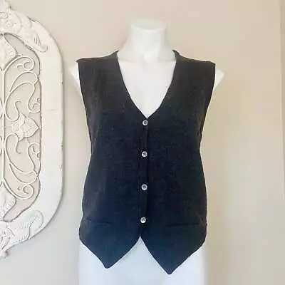 J. Crew | Womens Gray/Blue/Cream Striped Back Merino Wool Vest | Size: L • $18