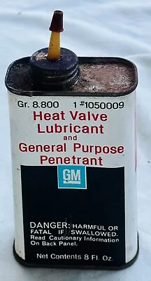 Vtg GM General Motors Heat Valve Lubricant 8oz Collectible Can 1/2 Full 1960s • $14.95