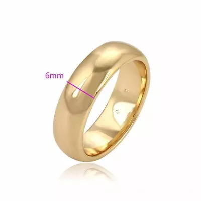 18ct Yellow Gold Plated Unisex Engagement Anniversary Wedding Band Rings. • £6.99