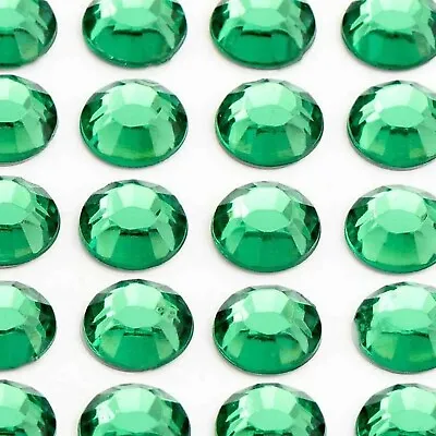 LARGE ROUND STICK ON GEMS 8MM Acrylic Jewel Clear Craft Diamante Beads Trim DIY • £2.98