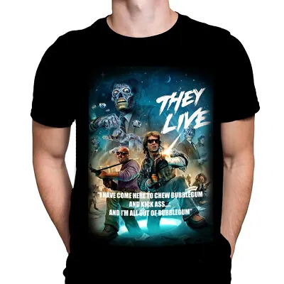 THEY LIVE BUBBLEGUM  -  T-Shirt - Sizes S - 5XL - Horror Movie / John Carpenter • £22.95