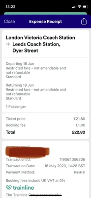 £15 • Buy National Express Coach Ticket / 16th-19th June 2023