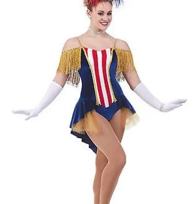 Miss America Baton Tap Ice Skating Majorette Dance Costume Child Medium • $25