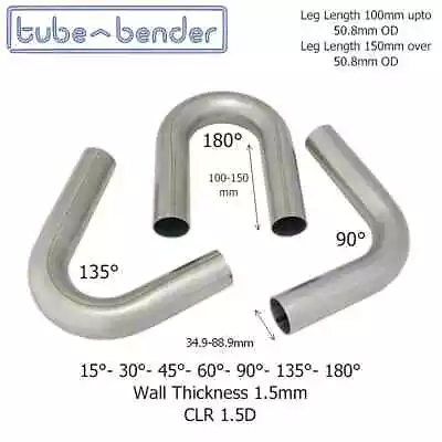 £22.95 • Buy 35 Mm To 88.9mm 1.5D Mandrel Exhaust Bend 304 Stainless Steel Or Mild Steel