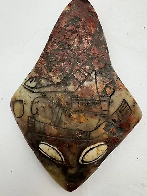 Ojuelos De Jalisco Mask Pre Maya Ancient Alien Stone Carving Red Glue • $120