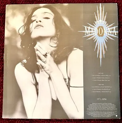 Madonna Sepia Tone Like A Prayer Us Promo 12  Vinyl Record Unique Praying Mixes • $120