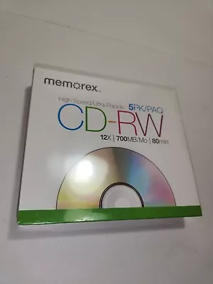 Memorex Mini CD-RW 5 Pack - 5 PK/Paq - New Sealed - Imation • $6.99