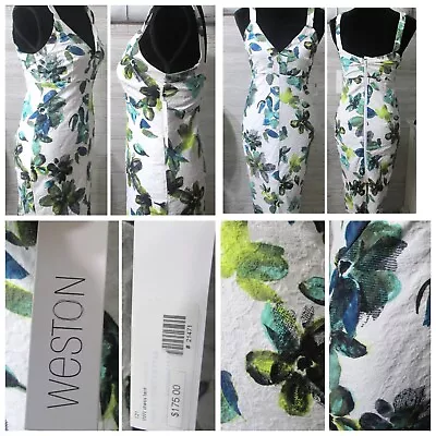 NWT $ 175 S Weston Wear Anthropologie Tank Dress Body Con White Jacquard Floral • $55