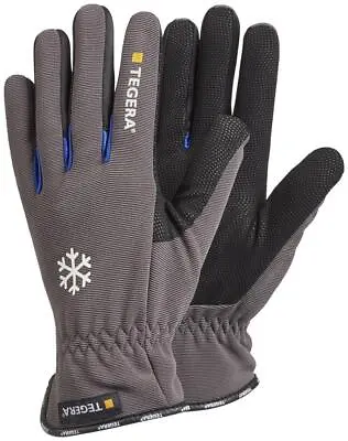 TEGERA 417 Syn. Leather Grip Palm Winter Fleece Lined Drivers Cold Store Gloves • £9.98