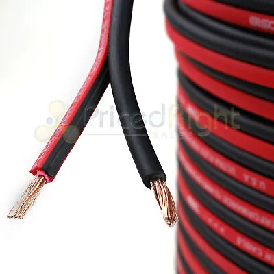 $19.95 • Buy 50 Ft 12 Gauge AWG Speaker Cable Car Home Audio 50' Black And Red Zip Wire DS18