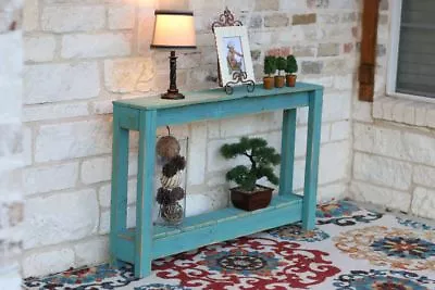 Turquoise Rustic Entry Table 46'' • $149