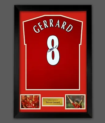 £119.99 • Buy Steven Gerrard Back Signed 2005 Liverpool Football Shirt In A Framed Display