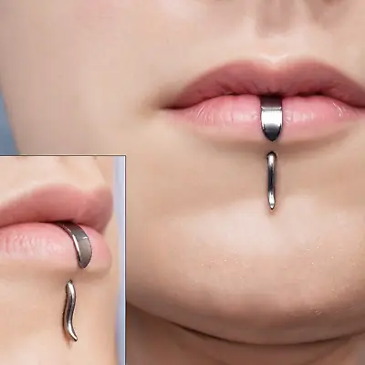 1Pc 16G 925 Sterling Silver Labret Lip Stud Hanger Shape Monroe Piercing Jewelry • $6.89