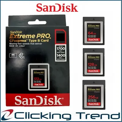 CF Card SanDisk Extreme PRO CFexpress Type B Card For RAW 4K VIDEO 1700MB/s • $249.95