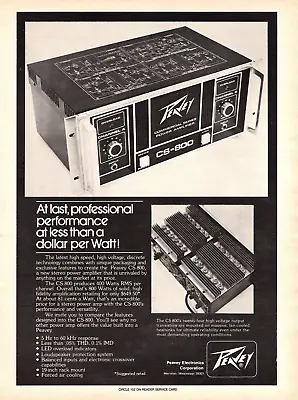 Vtg 1970s PEAVEY CS-800 MAGAZINE PRINT AD Commercial Series Power Amp Pinup • $7.99