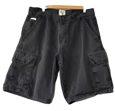 Hawks Bay USA Mens Black Jeans Shorts Denim Cargo 100% Cotton Size 36 • $10.49
