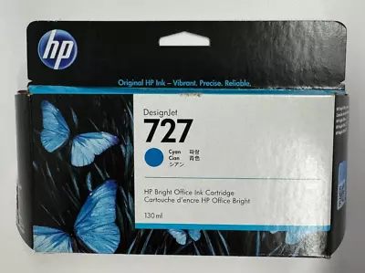 Genuine HP 727 Cyan 130ml B3P19A DesignJet T1500 T920 T2500 (Retail Box) • $14