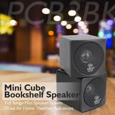 3  Mini Cube Bookshelf Speakers - 100W Passive Audio Speaker Pair • $37.99