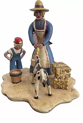 RARE Roman Inc 1993 Mom & Son Feeding Baby Cow Figurine By Artist Bill Jauquet  • $80