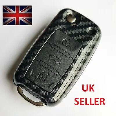 Carbon Fiber Key Cover For Vw Golf Mk5 Passat Beetle Bora Polo 3 Buttons Remote • $12.95