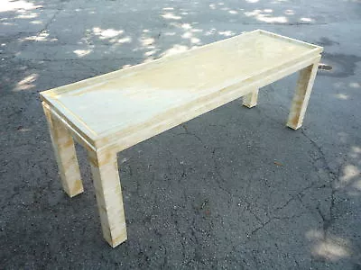 High Style 1970's Chic Tessellated Bone Sofa Table Or Console • $900