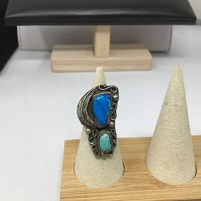 Beautiful Native American Vintage Med. Coral Turquoise Ring R#2 • $129.95